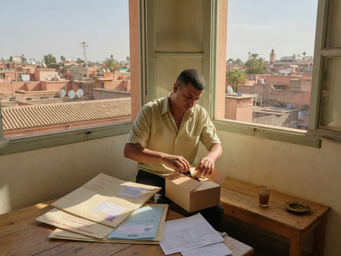 Agent ops avec courrier et colis.